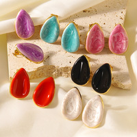 Nuevos Pendientes Geométricos con Efecto Gota, Elegantes, Minimalistas, Versátiles, Chapados en Oro de 18K, Acero Inoxidable, Joyería de Moda para Mujer