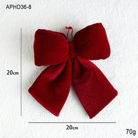 Grand nœud en velours personnalisé pour décorations de Noël, sommet d'arbre en velours rouge, guirlandes pour fêtes intérieures et extérieures, portes et rampes d'escalier