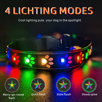 Collier LED pour animaux de compagnie à double mode, collier de sécurité nocturne pour chien en caoutchouc souple gaufré 3D, chargement Type C, anti-poussière, personnalisable
