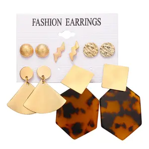 Fashion gold resin acrylic earrings set For Women Wholesale N912034