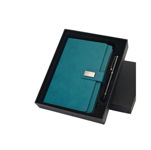 Özel Logo Premium deri A5 günlüğü ciltli defter kalem hediye seti PP kumaş kapak iplik dikiş eyer dikiş düşük adedi - Product Image 2