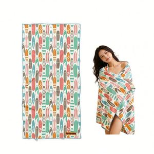 Serviette de plage en microfibre à séchage rapide, anti-sable, imprimée sur mesure, motif tropical original - Product Image 2