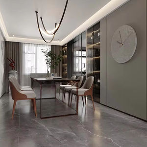 <b>Black</b> Modern Style Open <b>Shelves</b> with Glass Door for Dining Room with LED Strip Light - Product Image 1