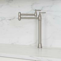 Robinet de salle de bain à double poignée rétractable en laiton, avec douchette extractible, finition noire, style moderne et contemporain, eau froide, garantie 5 ans