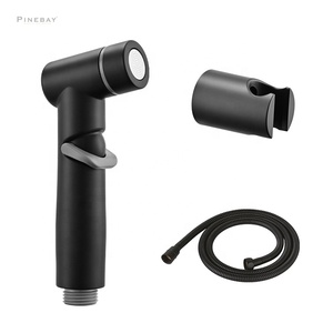 PINEBAY Wall Mounted Toilet <strong>Bidet</strong> Faucet ABS Plastic Matte Black Shattaf Douche Spray <strong>Bidet</strong> <strong>Sprayer</strong> Set - Product Image 1