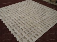 Mosaïque en travertin blanc et gris argenté poli SH STONE, carreaux de pierre naturelle pour la décoration des murs et sols de salles de bain et d'hôtels