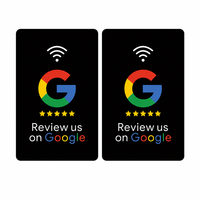 Carte NFC TapFive pour avis rapides avec puce NTAG213, étanche, pour restaurants/boutiques sur Google/TikTok/Instagram - Marque ecardlink