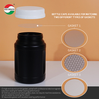 Pot en plastique HDPE HMD1600-105, contenants alimentaires 1600 ml avec bouchon à vis PP pour médicaments et poudres cosmétiques
