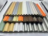 Panel de Pared Flexible Fácil de Instalar, Rejilla Giratoria Curva, Panel de Pared de WPC Envolvente en Forma Cilíndrica