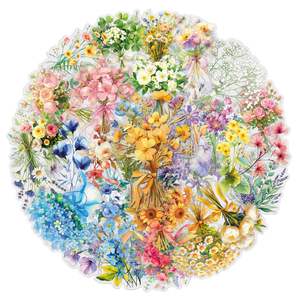 50 pegatinas transparentes VSCO con diseño de <span class=keywords><strong>ramo</strong></span> de flores de pintura al óleo fresca - Product Image 1