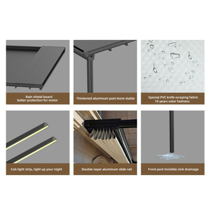 Auvent rétractable en aluminium avec cadre en PVC pour jardin extérieur, montage mural, avec télécommande motorisée, pare-soleil pour terrasse extérieure - Product Image 3