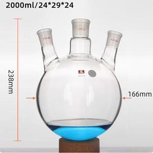 Fiasche in Vetro Borosilicato <span class=keywords><strong>3.3</strong></span> Trasparente MEIWLABY di Alta Qualità, 2000ML, Fondo Stretto, Tre Colli Verticali Angolati - Product Image 5