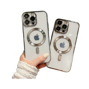 Sang trọng Electroplated Magnetic TPU mềm trường hợp đối với Apple 15Pro & iphone14 cộng với bảo vệ điện thoại di động trường hợp với ống kính phim - Product Image 1
