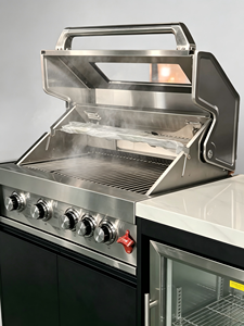 Estación de Barbacoa a Gas para Exteriores, <span class=keywords><strong>Mesa</strong></span> de Preparación Integrada de Acero Inoxidable con <span class=keywords><strong>Nevera</strong></span> para Vino y Grifo con Fregadero - Product Image 6