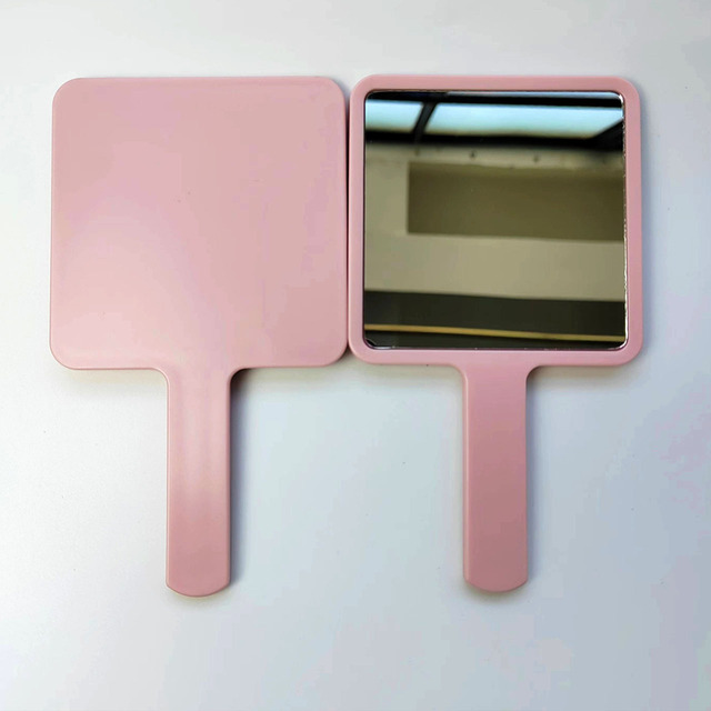 Square Plastic Compact Handheld Makeup Mirror with Simple Design