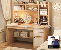 Nouveau style de bureau d'ordinateur pliable en plastique simple pour chambre à coucher avec étagère de rangement
