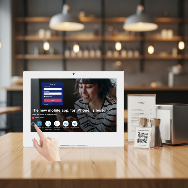 10.1 Inch Touch Screen L-Shape Android NFC Feedback Tablet for Restaurant Hotel Kiosk