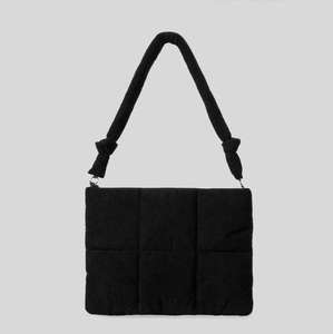 Classic Quilted Puffy Corduroy Portable Laptop <strong>Sleeve</strong> Cover Custom Cute Lightweight Case Daily Business Travel Shoulder Bag - Product Image 3