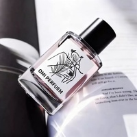 Flacon de parfum en verre transparent style Ins tendance 100 ml, stockage multi-usages pour parfums avec sérigraphie et bouchon en caoutchouc