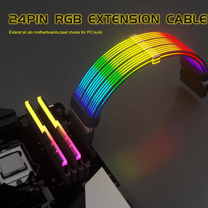 Cable de extensión de tira de luz LED <span class=keywords><strong>RGB</strong></span> de <span class=keywords><strong>24</strong></span> pines ATX TPE Cable de extensión <span class=keywords><strong>RGB</strong></span> de sincronización de luz LED PSU 5V3Pin ARGB PRO para carcasa de ordenador - Product Image 4