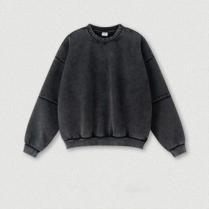 Sweat-shirt en molleton pour homme, style streetwear, effet délavé, patchwork, flocon de neige, col rond, faux deux pièces - Product Image 4