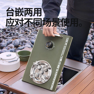 เตาแก๊สพับได้แบบพกพา ทาคุมูราโน 15.8W เตาแคมป์ปิ้งกลางแจ้งกันลม พร้อมอุปกรณ์จุดไฟ - Product Image 1