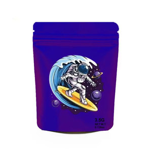 บรรจุภัณฑ์พลาสติกไมลาร์แบบซิปล็อคกันกลิ่น ขนาด 3.5 กรัม สำหรับยาสูบและอาหาร  แบบตั้งได้ ปิดผนึกซ้ำได้ - Product Image 1