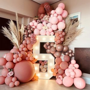 Forniture per palloncini di compleanno Kit per arco di palloncini rosa retrò Kit di palloncini per Baby Shower per ragazze per decorazioni di nozze Boho sfondo - Product Image 5