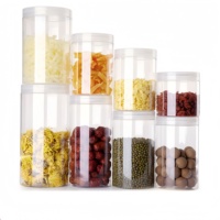 MOQ inférieur, pots en plastique transparent de qualité alimentaire de 150 ml à 1000 ml avec couvercles à vis