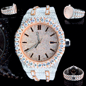 Reloj de Buceo para Hombre con Moissanita VVS Color D y Caja de Acero Inoxidable, con Alarma, Resistencia al Agua de 10 Bares, Diseño Hip Hop, Cierre de Pulsera - Product Image 1