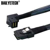 Mini SFF-8643 SAS de 90 grados, 1M, HD, ángulo de 90 a SAS, SFF-8087 Raid, Conector de tarjeta de matriz recta, Cable de datos