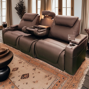 <span class=keywords><strong>Sillón</strong></span> <span class=keywords><strong>reclinable</strong></span> de elevación de energía eléctrica cómoda de nuevo diseño, masaje de asiento grueso de cuero genuino para uso en Cine en Casa moderno - Product Image 2