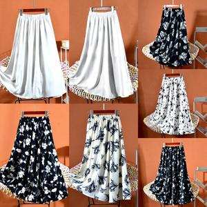 Falda de Satén de Cintura Alta y Corte en A para <span class=keywords><strong>Mujer</strong></span>, Diseño Plisado Casual de Media Longitud con Estilo Dulce y Hermosas Flores - Product Image 6