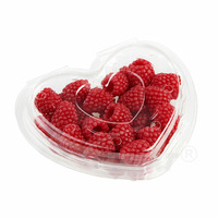 Hete Verkoop 125G Hartvormige Plastic Verpakkingsdoos Voor Bessen Wegwerp Fruitcontainer Scharnierende Plastic Container Voor Fruit