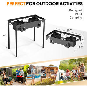 Parrilla <span class=keywords><strong>de</strong></span> <span class=keywords><strong>Gas</strong></span> Propano para Exteriores <span class=keywords><strong>de</strong></span> Hierro Fundido Resistente con Dos Quemadores para Uso Doméstico; Presenta un Diseño Plegable y es Fácil <span class=keywords><strong>de</strong></span> Montar - Product Image 4