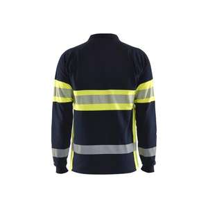 BLAKLADER - 343817268933XXL Polo Multinorm à manches longues Bleu marine/jaune-VÊTEMENTS DE TRAVAIL ANTIFLAMME EAN 7330509536872 - Product Image 2