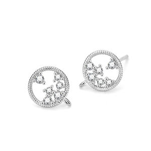 Bông Tai Dạng Hạt Đá Cubic Zirconia Bạc Sterling S925 Bông Tai CZ Vàng 18K Khuyên Xỏ <span class=keywords><strong>L</strong></span>ỗ Tai Có Vòng Để Tự <span class=keywords><strong>L</strong></span>àm - Product Image 6