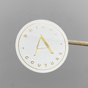 PVC Embossed Logo <strong>Sticker</strong> Waterproof Custom Paper 3D Logo Embossed Round <strong>Sticker</strong> with Gold Stamping - Product Image 1