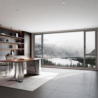 Ventana Abatible y Giratoria de Apertura Interior con Vidrio Low-E para Proyectos de Casas Americanas, Ventana de Aluminio con Doble Acristalamiento Impermeable