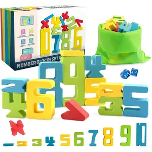 Conjunto de blocos de contagem de matemática, bloco de haste de espuma eva, brinquedo de empilhamento, mesa, jogo de calculagem para criança