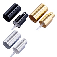 Capuchon de pulvérisateur en aluminium électroplaqué à vis 13/15/18, noir, argent, or, à sertir pour flacon rechargeable