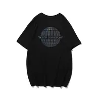 2022INS laser coloré réfléchissant T-shirt à manches courtes hommes mode européenne et américaine high street grand t-shirt de luxe ample