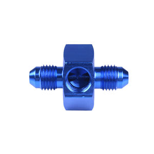 Nouvel adaptateur de raccordement pour manomètre de pression de carburant AN4 mâle, union hexagonale 1/8 NPT, port latéral, aluminium noir/bleu, ajustement universel - Product Image 3