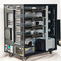 New 4GPU 5width Full Tower Deep Learning Case EATX ATX 4Bays Liquid Cooling Fan Game Chassis Stock Server