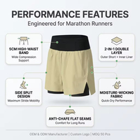 Pantalones Cortos Deportivos Personalizados para Hombre y Mujer, 2 en 1, Transpirables, Elásticos en 4 Direcciones, Antideslizantes, para Maratón y Carreras