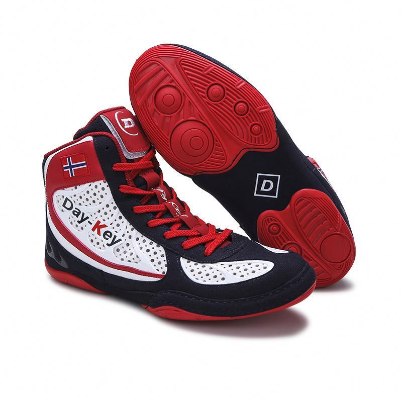 2021 Custom high top air permeable wrestling shoes professional boxing shoes split rubber sole wrestling boots for men