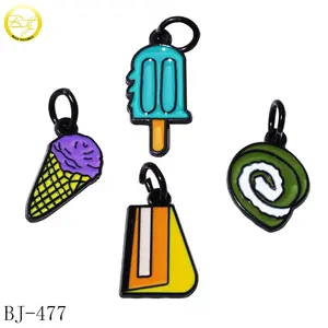 Name Pendant Metal Charm Accessories Customized Cartoon Head Enamel Metal Pendant Tags For Lady Jewelry