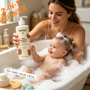 DEMUM MOQ 1000 pièces 360 ml Gel Douche et Shampoing 2-en-1 pour Bébé Ingrédients Aloès Calendula Formule Nettoyante Douce Hydratante à Base de Plantes - Product Image 3