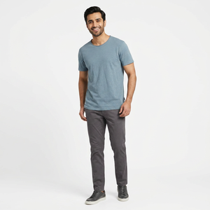 T-shirts pour hommes à manches courtes en tissu non tissé, col rond, coupe classique, extensibles, décontractés, respirants, avec couleur et logo personnalisés - Product Image 1