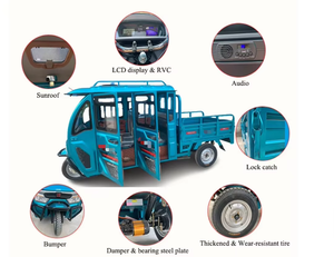Tricycle électrique à 3 roues, 60 volts, boîte de chargement fermée en acier, robuste, puissance de 1200 à 1500 W, 4 portes, intérieur spacieux, certifié CE - Product Image 3